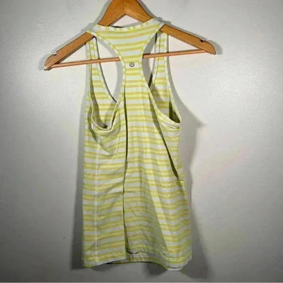 Lululemon cool racerback in yellow sizzler  stripe 6 - Picture 6 of 7
